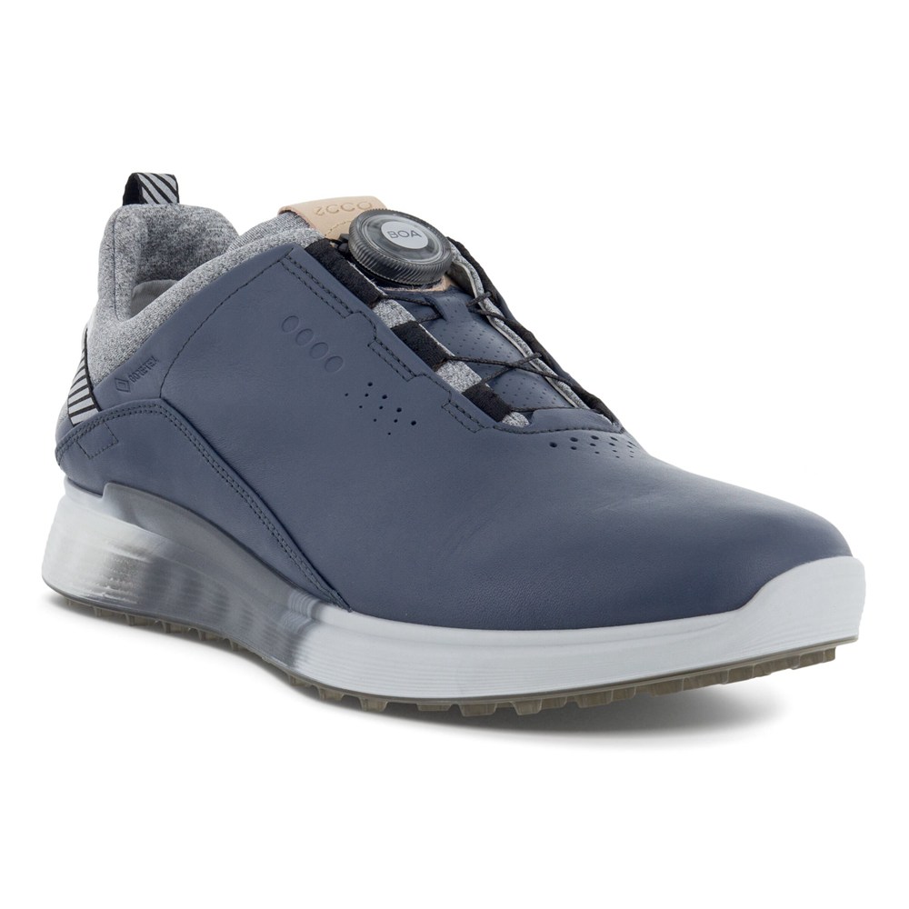 ECCO Mens Golf Shoes Navy - S-Three - BXF-983710